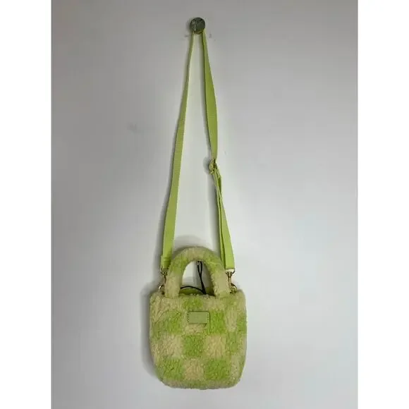 UGG Maribel Mini Sherpa Bag Crossbody Green Checkered - Picture 9 of 9